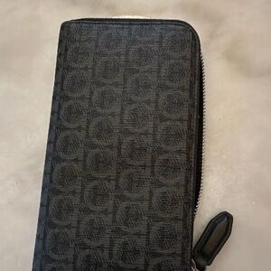Salvatore Ferragamo Black Zip-Around Wallet